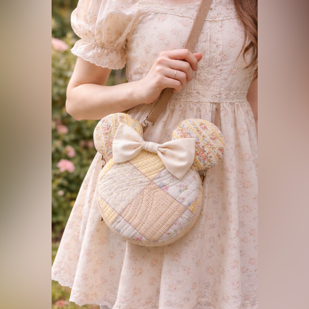 Handmade 🧵 🪡 Upcycled Quilt Mouse Adjustable Shoulder Bag - Picture 2 of 8